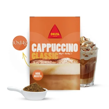 DELTA CAFÉS® Café Soluble Cappuccino Classic 10 X 14g