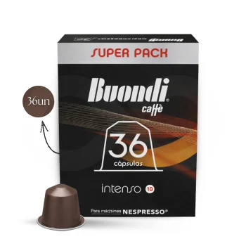 BUONDI® Cápsulas Nespresso Intenso Super Pack 36 uds.
