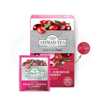 AHMAD TEA® Té Rosa Mosqueta, Hibisco Y Cereza 20 uds.