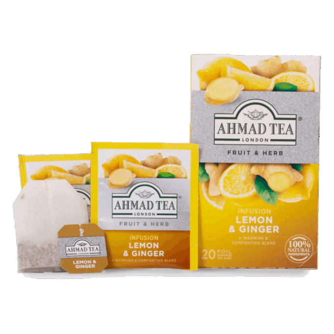 Té Ahmad® Limón y Jengibre 20 unid.