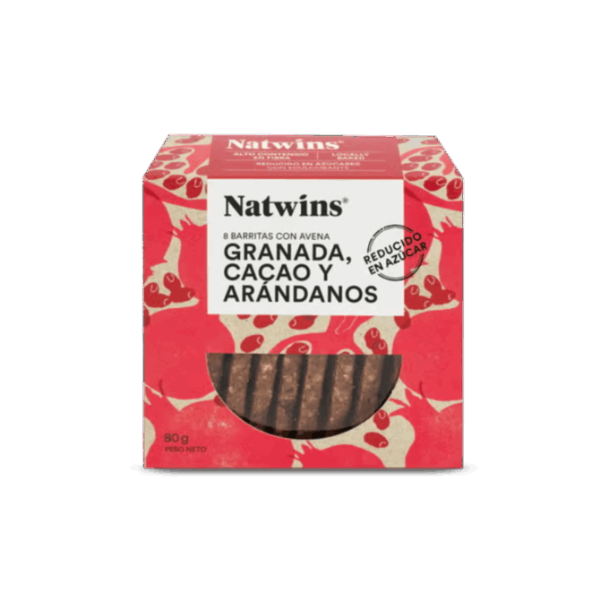 Galletas Natwins® Granada, Cacao y Arándanos 8 unid